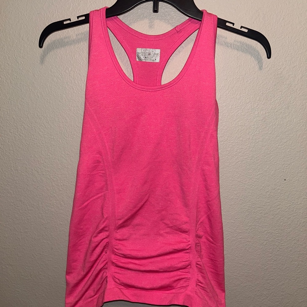 Athleta Pink Racerback Ruched Tank Top - Picture 6 of 9